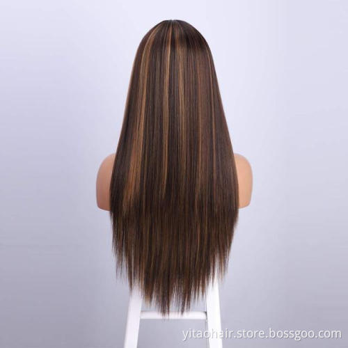 wholesale price piano color  Synthetic Hair Wigs With Highlights  Pre-Plucked Big Factory Stock